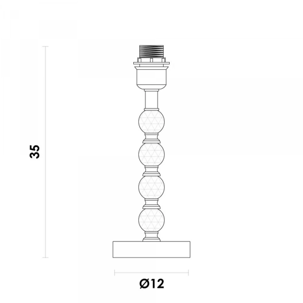 BASE PARA ABAJUR LIT CROMO NEGRO E TRANSPARENTE (D)12CM (A)32,5CM 1X40W E27 - 1