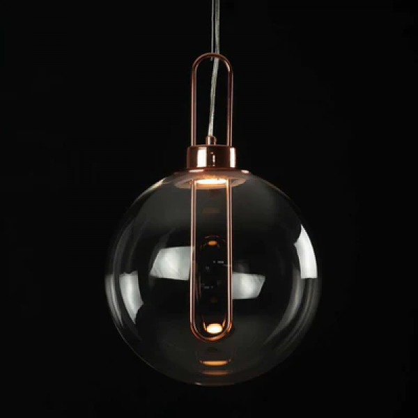 PENDENTE GHIANDA DOURADO E TRANSPARENTE (D)30CM (A)46.5CM  1X3W 3000K 300LM - 4