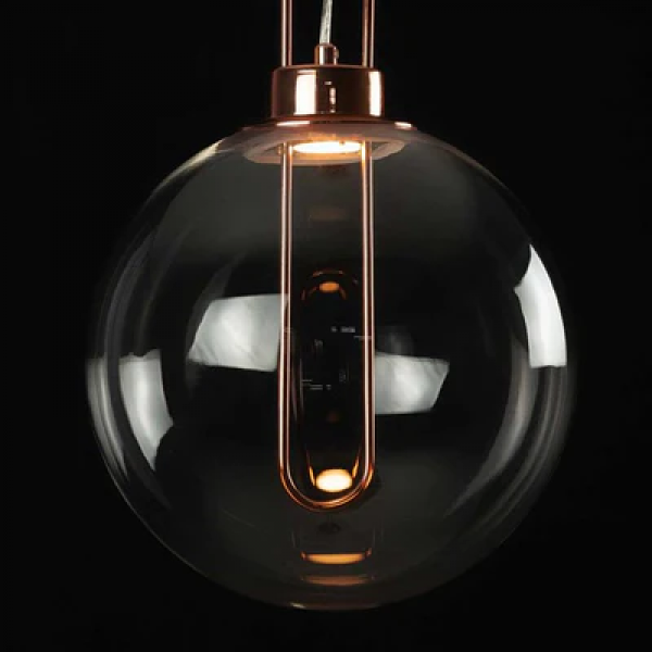 PENDENTE GHIANDA DOURADO E TRANSPARENTE (D)30CM (A)46.5CM  1X3W 3000K 300LM - 5