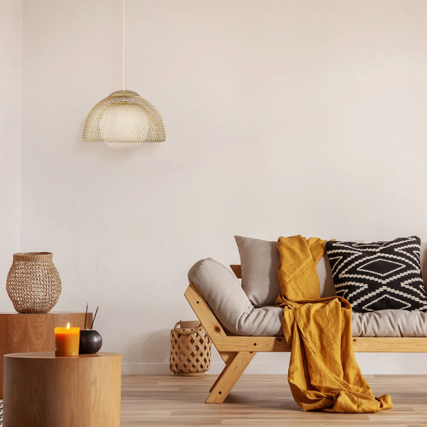 PENDENTE CANJICA DOURADO E BRANCO (D)30CM (A)20CM 1XE27 25W - AF001 - 5