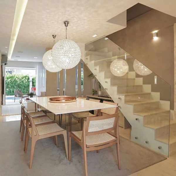 Lustre Tribeca d 60cm X 60cm 8xg9 127v / 220v Cromado e Transp - AQ010L - 1