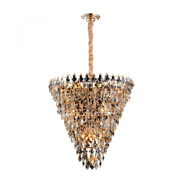 Lustre Paris Dourado e Transparente (d)85cm (a)89cm 17xe14 680w - AQ024L