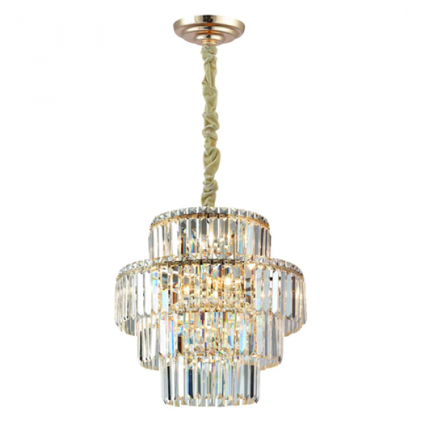 PENDENTE HERA FRENCH GOLD E TRANSP (D)48CM (A)49CM 10XE14 400W - AQ030G