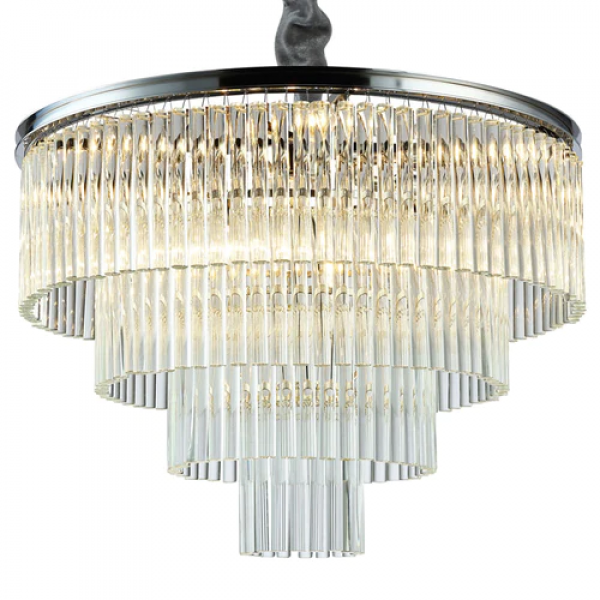 PENDENTE VIVI CROMADO E TRANSP (D)60CM (A)42CM  9XE14 360W - 1