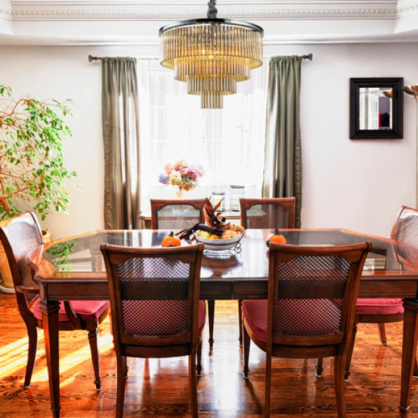 PENDENTE VIVI CROMADO E TRANSP (D)60CM (A)42CM  9XE14 360W - 4