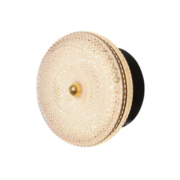 ARANDELA DENDÊ PRETO / DOURADO E FOSCO (C)15CM (L)9CM (A)15CM  1X13W 3000K 1040L