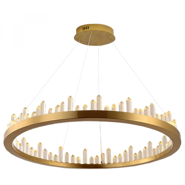 Pendente Roca Dourado E Transparente (D)80Cm (C)0Cm (L)0Cm (A)11Cm 1X36W 3000K 2160Lm Led - BC003G