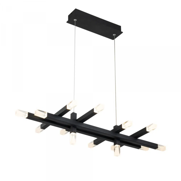 PENDENTE ARPOADOR PRETO E TRANSPARENTE (C)37CM (L)80CM (A)15.2CM 14X3W 3000 - BD002R