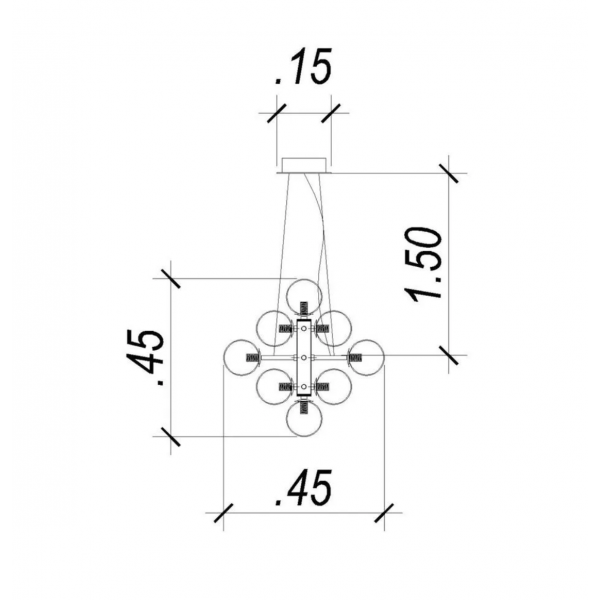 PENDENTE VINHA DOURADO E CONHAQUE (D)45CM (A)45CM 14XG9 98W - QT001G
