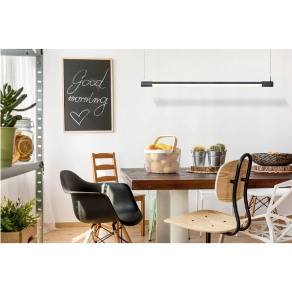 PENDENTE TEC PRETO (C)60CM (L)2.2CM 1X12W 3000K 760LM - GD012SB