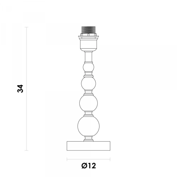 BASE PARA ABAJUR LIT CROMO NEGRO E TRANSPARENTE (D)12CM (A)34CM  1X40W   E27 - 1