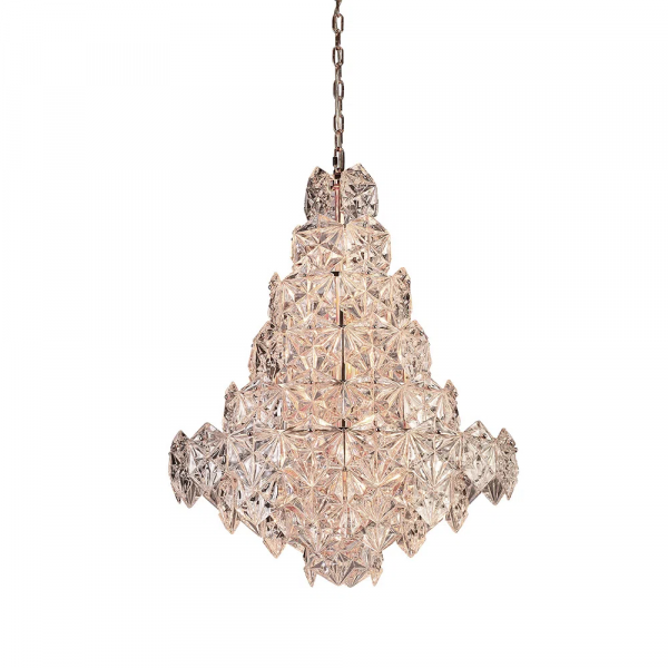 LUSTRE ZARA D 60CM X 76CM 12XE14 127V / 220V COBRE E TRANSP - BM003B