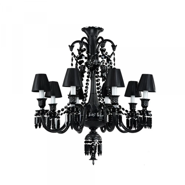 LUSTRE GALLERY CROMADO E PRETO (D)85CM (A)96CM 8XE14 320W - BW1308B