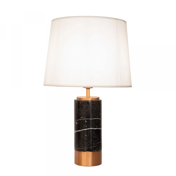 BASE PARA ABAJUR MARMO COBRE E PRETO (D)12CM (A)39CM 1XE27 40W - GL001EB