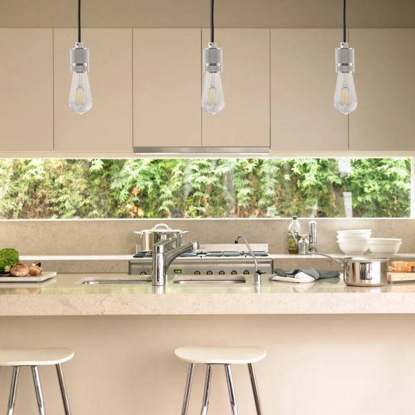 PENDENTE SOCKET D 5CM X 6CM 1XE27 127V / 220V CROMADO - DA002C - 2