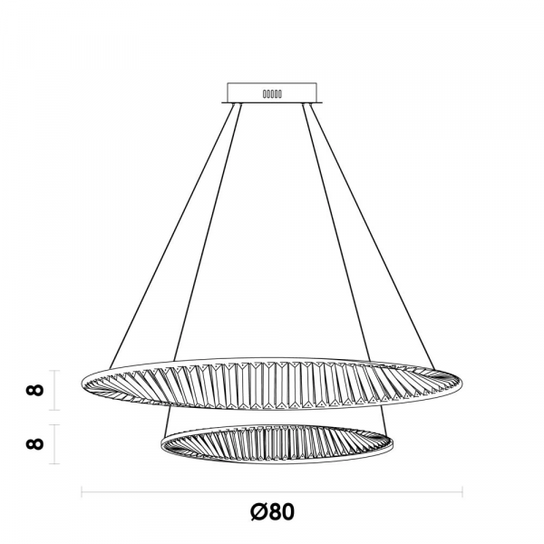 PENDENTE INIS DOURADO E TRANSPARENTE (D)60 + 80CM 122W 3000K 4200LM LED - 1