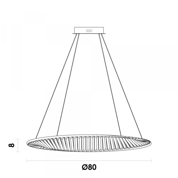 PENDENTE INIS DOURADO E TRANSPARENTE (D)80CM (A)8CM 1X72W 3000K 2705LM LED - 1