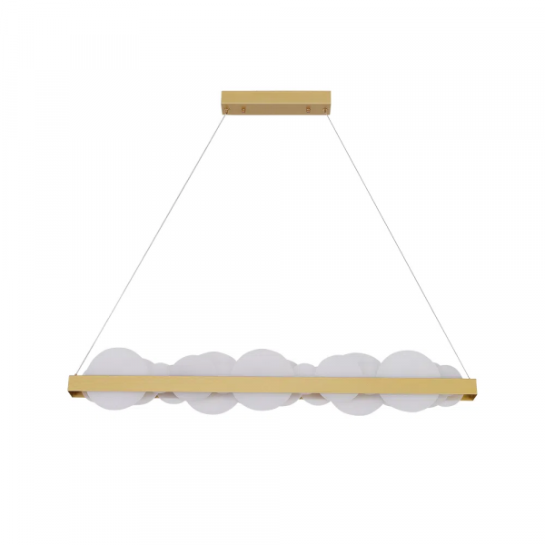 PENDENTE POEMA DOURADO E BRANCO (C)100CM (L)6CM (A)12CM 1X34W 3000K 1700LM - EG004 - 2