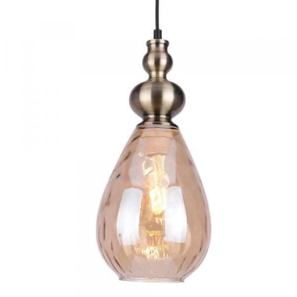 PENDENTE THAN BRONZE E AMBAR (D)16CM (A)31CM 1XE27 40W - FO006A - 1