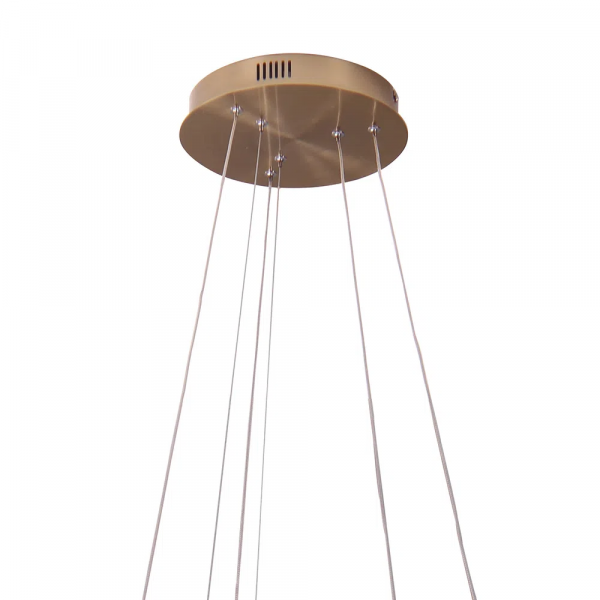 PENDENTE OCA DOURADO E TRANSPARENTE (D)80+60CM (A)4CM 42W + 32W 3000K 4356LM - GD003 - 1