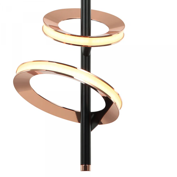 PENDENTE GINGA ROSE GOLD E PRETO (D)23.5CM (A)52CM 1X 4,3W + 2X 6,1W 3000K 82 - BB012 - 1