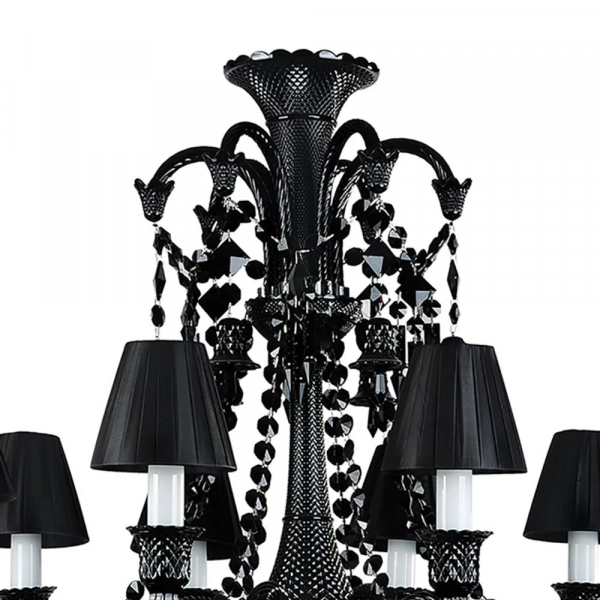LUSTRE GALLERY CROMADO E PRETO (D)85CM (A)96CM 8XE14 320W - BW1308B - 2