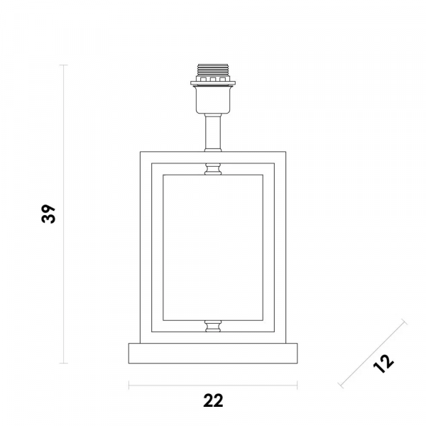 BASE PARA ABAJUR LITHOS PRETO E NICKEL (C)22CM (L)12CM (A)39CM 1X40W E27 - 1