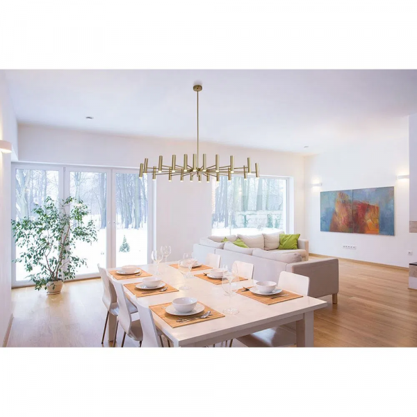 PENDENTE VINTE DOURADO E BRANCO (D)120CM (L)60CM (A)15CM 20X3W 3000K 4200LM - JJ013G - 1