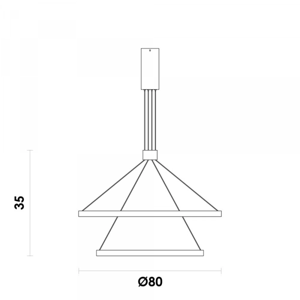PENDENTE MERIDIANO PRETO E DOURADO (D)80 + 60CM (A)3.5CM 1X125W 3000K 4200LM LED - 1