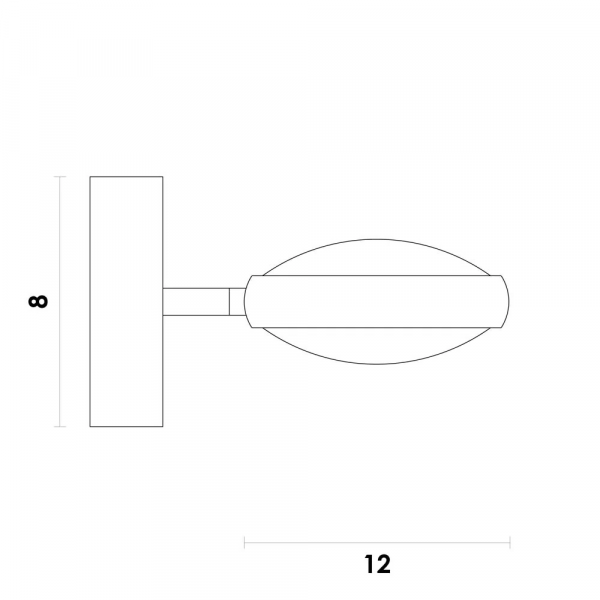 ARANDELA BEEP PRETO (C)20CM (L)12CM (A)6CM 1X8W 3000K 500LM LED - 1