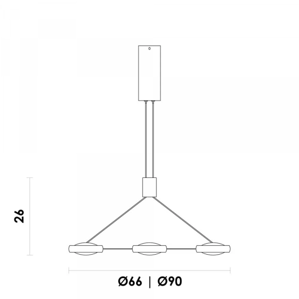 PENDENTE BEEP PRETO E DOURADO (D)90CM (C)0CM (L)0CM (A)6CM 6X7,5W 3000K 4200LM - 1