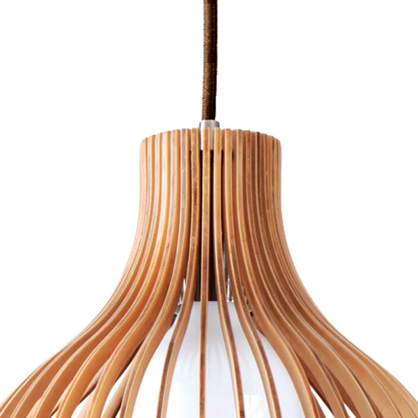  PENDENTE WOOD CROMADO E MARROM (D)45CM (A)45CM 1XE27 40W - LB005 - 2