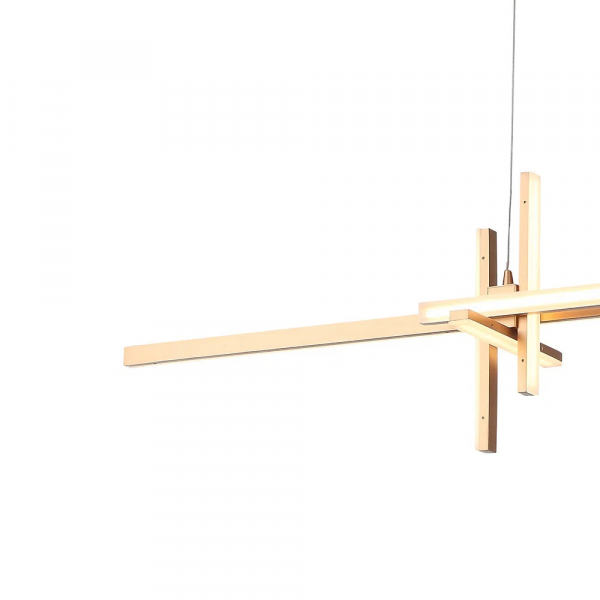 PENDENTE TOM DOURADO E BRANCO (C)21CM (L)106CM (A)26CM 1X38W 3000K 1900LM - LR001 - 2