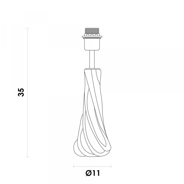 BASE PARA ABAJUR MURANO CROMADO E FUME (D)11CM (A)35CM 1X40W E27 - 1