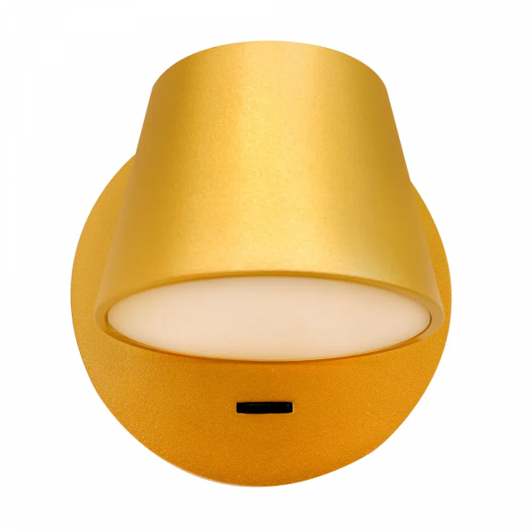 ARANDELA MEERA DOURADO E BRANCO (D)12CM (A)12CM 1X6W 3000K 240LM - ARANDELA MEERA DOURADO E BRANCO (D)12CM (A)12CM 1X6W 3000K 240LM - 1