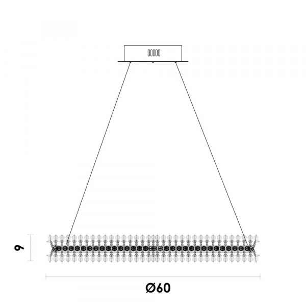 PENDENTE ASTER PRETO (D)60CM (A)8CM 1XLED 28W 3000K 21LM IP20 - 2