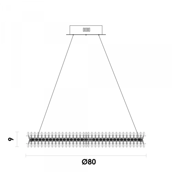 PENDENTE ASTER PRETO (D)80CM (A)8CM 1XLED 37W 3000K 2775LM IP20 - 1