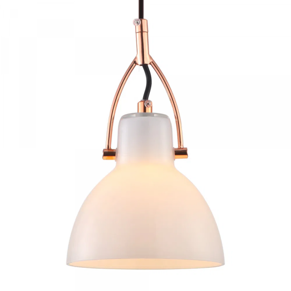 PENDENTE BAR D 14CM X 22CM 1XG9 127V / 220V BRANCO E COBRE - OP057A - 1