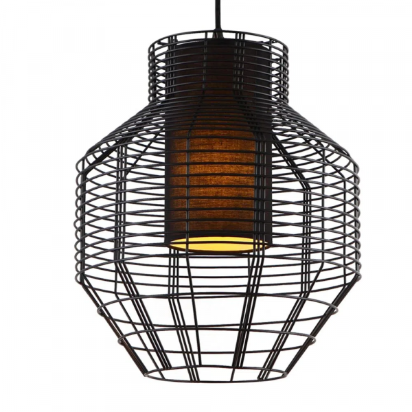 PENDENTE NET D 32CM X 37CM 1XE27 127V / 220V PRETO - PD015S - 2