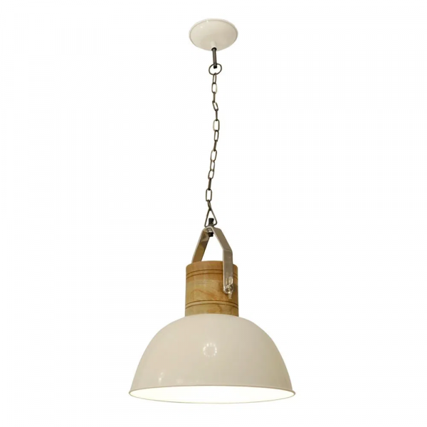 PENDENTE KALI D 36CM X 46CM 1XE27 127V / 220V BRANCO E NATURAL - PEI0016PBR