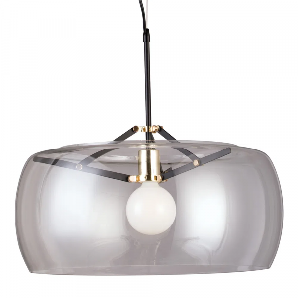 PENDENTE NOBU D 50CM X 31CM 1 X A60 40W PRETO / DOURADO E TRANSP - RE003BC - 3