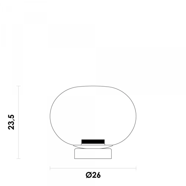 ABAJUR BALLOON PRETO E FUME (L)26CM (A)21,9CM 1X9W 3000K 150LM LED - 1