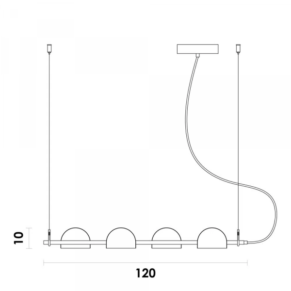 PENDENTE MUFFIN BRANCO (C)88CM (L)33CM (A)13CM 4X7,5W 3000K 2000LM LED - 1