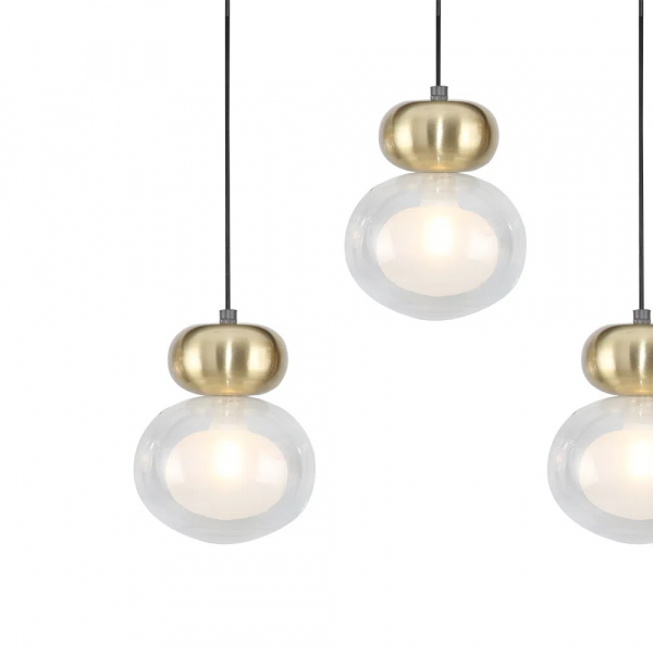 PENDENTE GUARANA BRONZE E PRETO E TRANSPARENTE (C)113CM (L)13.4CM (A)25.7CM 5XG9 25W - HC007L - 2