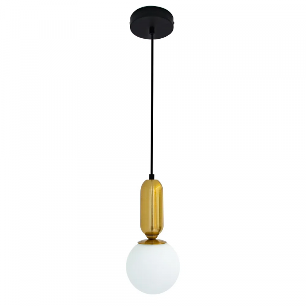 PENDENTE CUICA BRONZE E BRANCO (D)15CM (A)31.5CM 1XE27 BOLINHA 40W - HL008S - 5