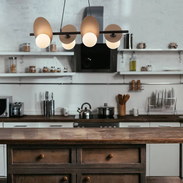 PENDENTE IBIRA NUDE E PRETO E BRANCO (C)22CM (L)68.5CM (A)31CM 4XG9 100W - HL011S - 2