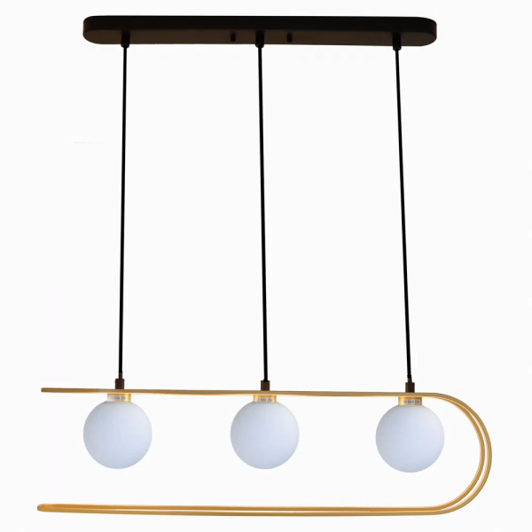 PENDENTE BEAT PRETO E DOURADO (C)68CM (L)12CM (A)18CM  3X75W   G9 - 7