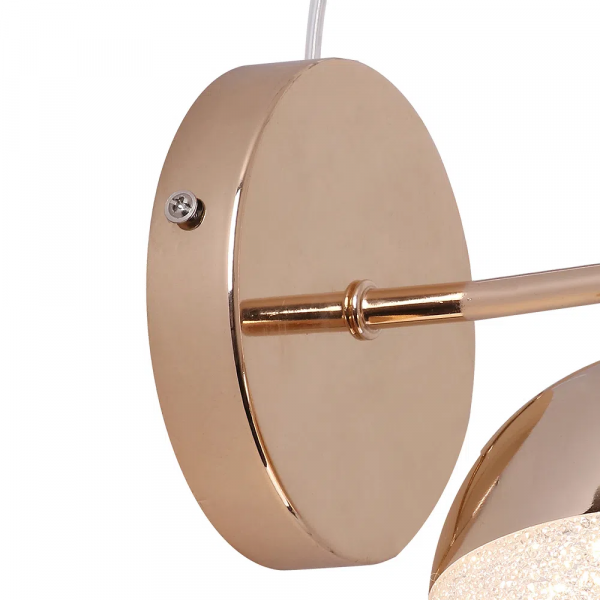 ARANDELA MEDIA LUNA DOURADO E TRANSPARENTE (C)18CM (L)12CM (A)27.5CM 1X6W 3000K 300LM - HM004 - 2