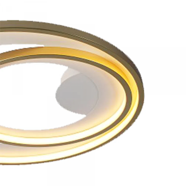 PLAFON DE SOBREPOR LOOP BRANCO E DOURADO (D)62 + 42CM (A)5,2CM 1X48W 3000K 1500LM LED - 4
