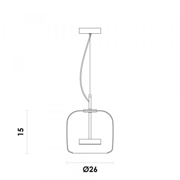 PENDENTE TEMPO DOURADO E TRANSPARENTE (D)26CM (A)24CM 1X1W 3000K 300LM LED - 1